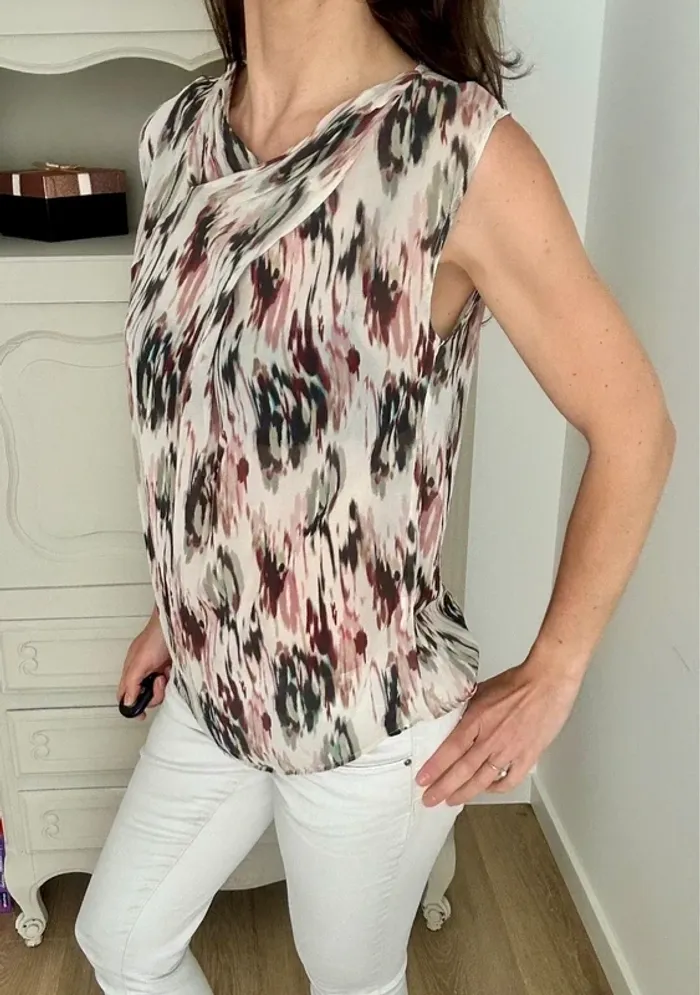 Ravissant chemisier, blouse fluide coloré IKKS taille 36 , S , 1 - photo numéro 7