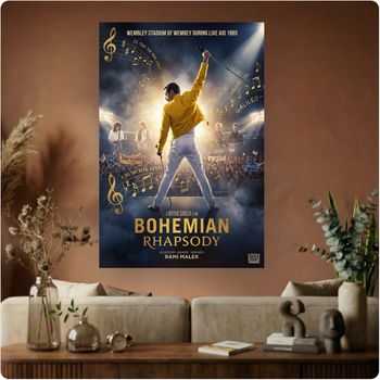 Affiche film “Bohemian Rhapsody” poster cinéma Queen déco murale A3 Sans cadre