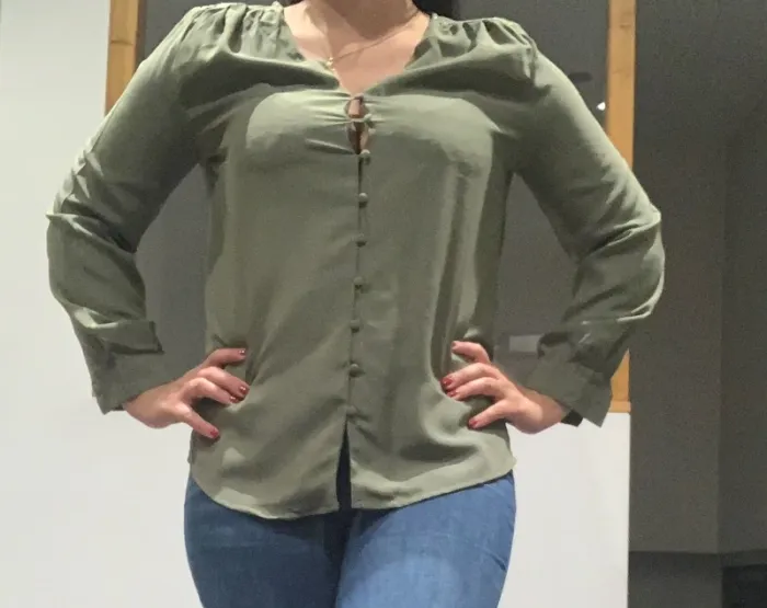 Blouse kaki et argent