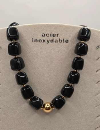 Collier en acétate et acier inoxydable 