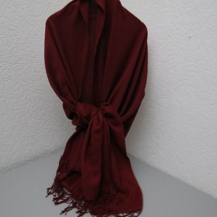 Grande étole / châle bordeaux – 2 m x 80 cm - photo numéro 5