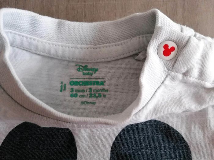 Ensemble T Shirt manches longues/ pantalon Mickey Disney 3 mois - photo numéro 4