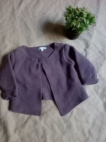Gilet en laine, violet, fille, 9 mois, in extenso