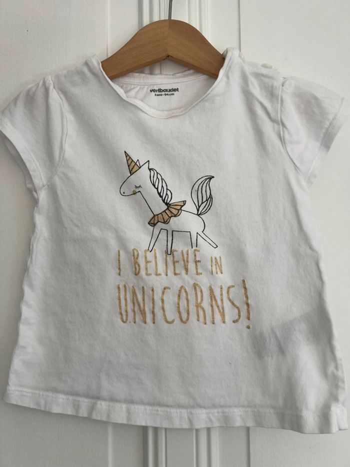 T-shirt vertbaudet 3 ans licornes