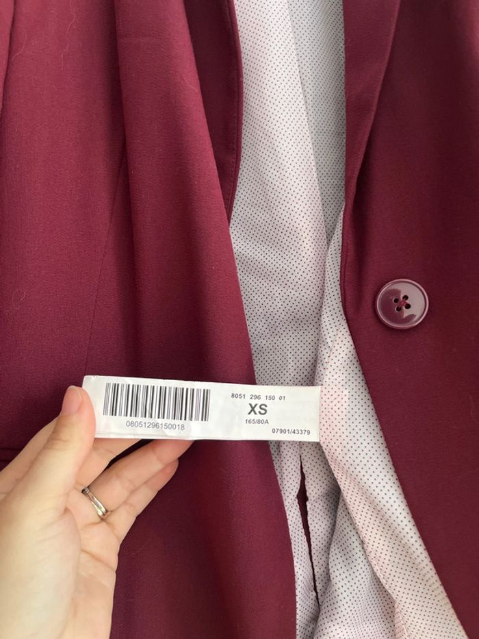 Blazer long bordeaux femme XS - photo numéro 8