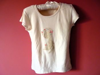 T-shirt Fille Petit bateau 8 ans tresse de fleurs TBE