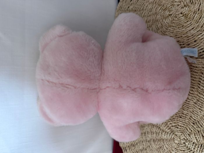 Vintage peluche ours rose imprimé mains pieds nounours - photo numéro 4