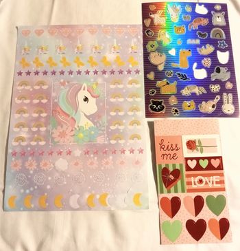 3 planches d'autocollant et stickers fille