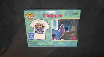 Pack Funko Pop + T-Shirt / Lilo & Stitch 1044 / Disney / Flocked