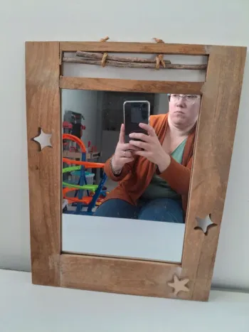 Miroir encadrement bois