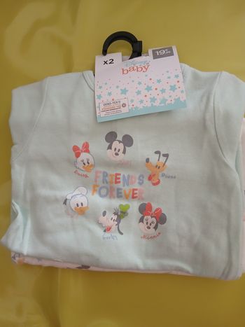 lot de deux pyjamas garcon minnie disney en coton 6 mois