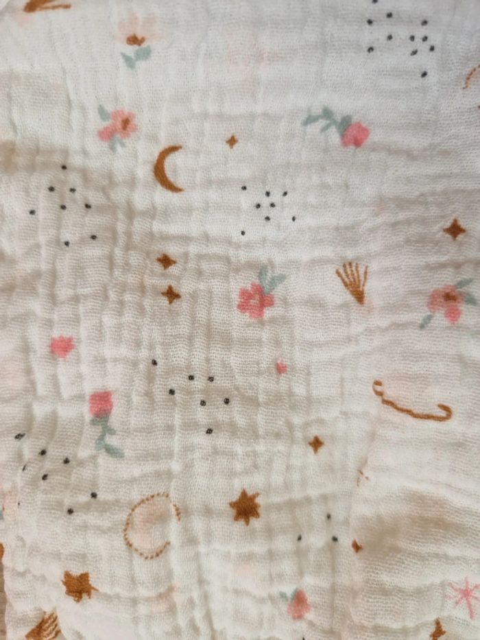 Pantalon fille Orchestra blanc fleurs étoiles 60 cm - photo numéro 5