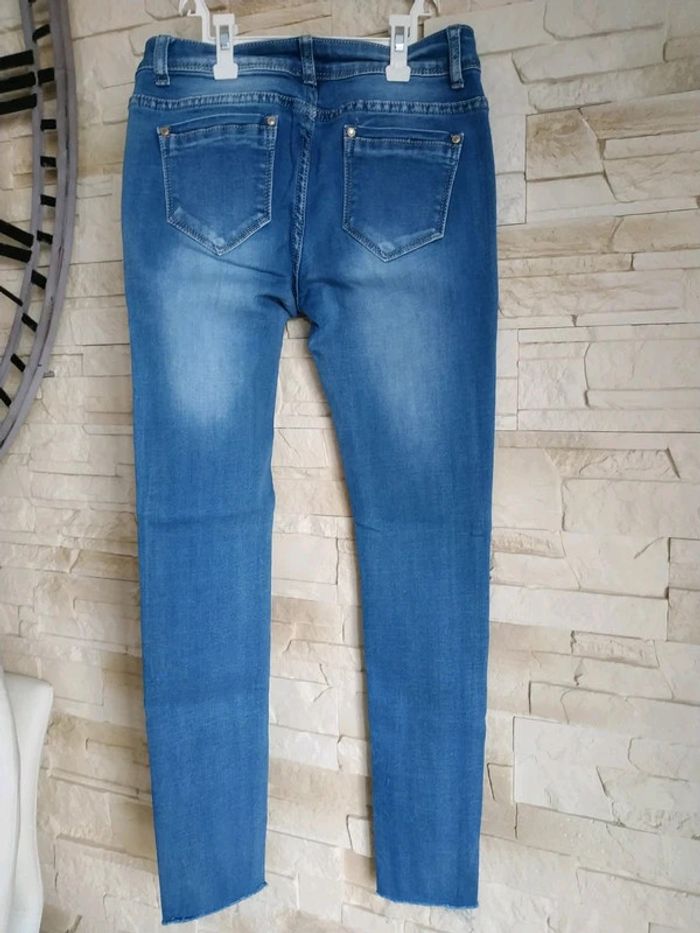 Jean femme slim 36 sd jeans effet used tbe - photo numéro 3