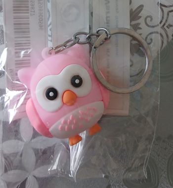 Porte-clés chouette rose