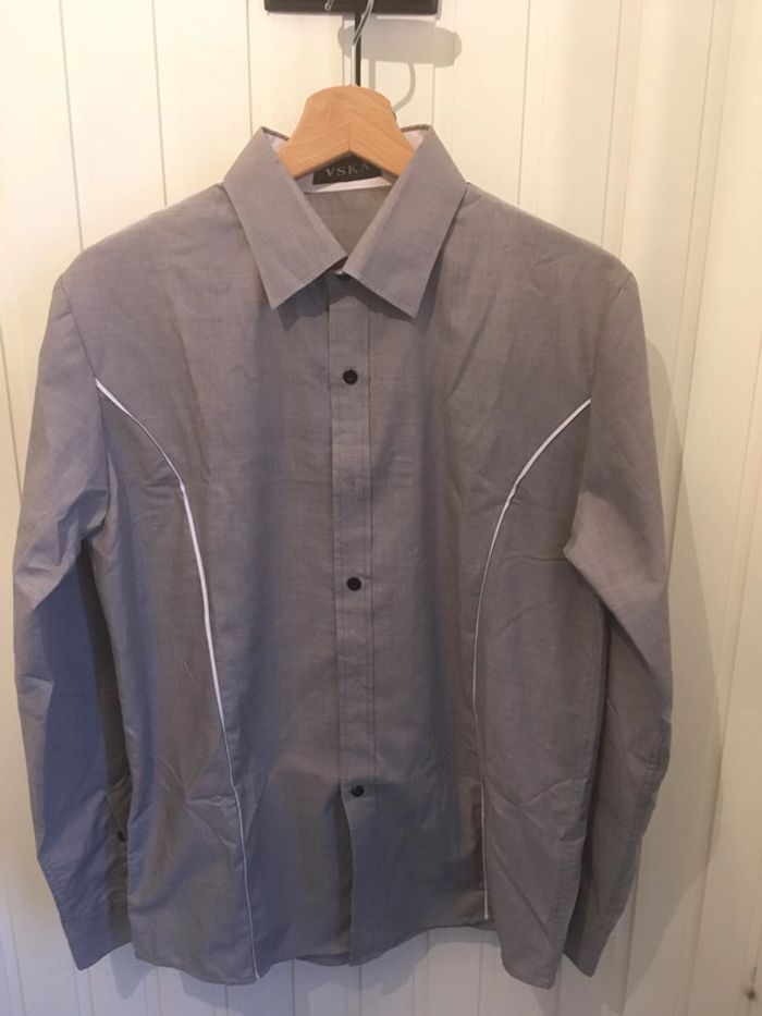 Chemise grise avec détail blanc - photo numéro 2