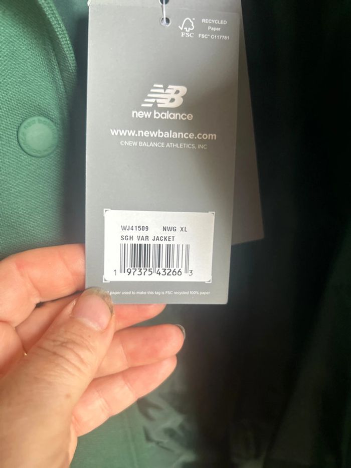 Veste Teddy New Balance vert - photo numéro 5