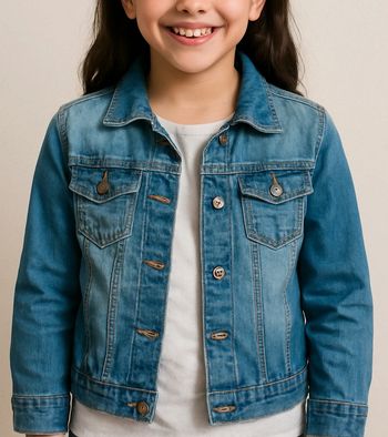 Veste en jeans basique brut délavée 10 ans