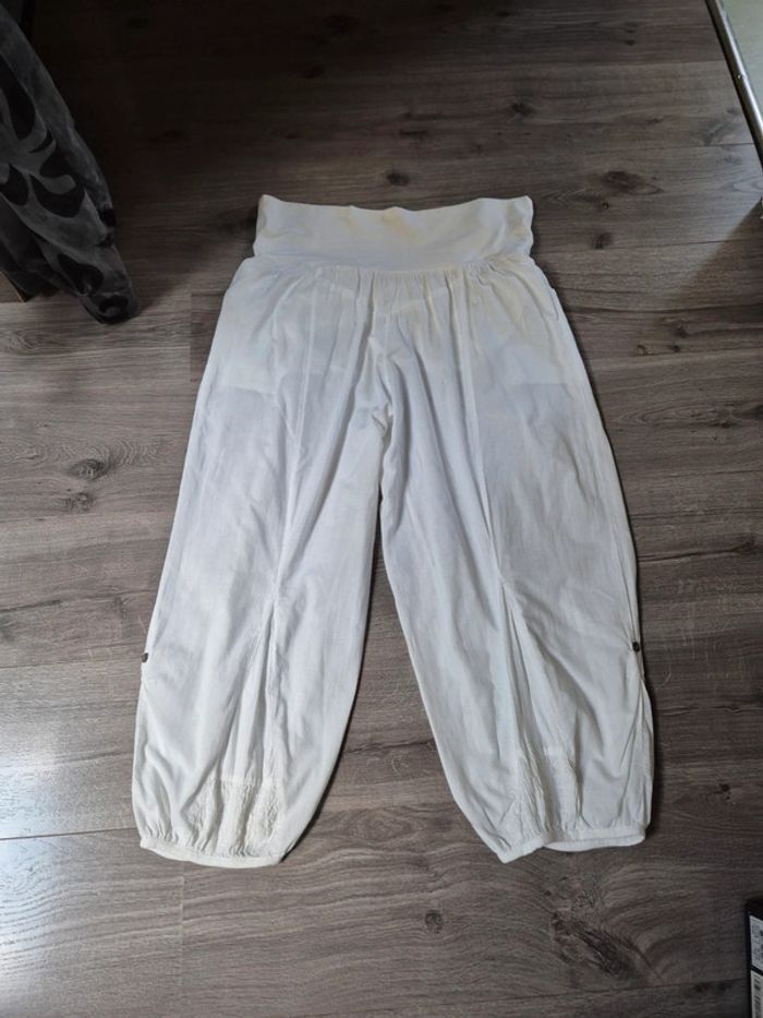 Pantacourt sarouel blanc pour femme T. 40 Cache Cache - photo numéro 5