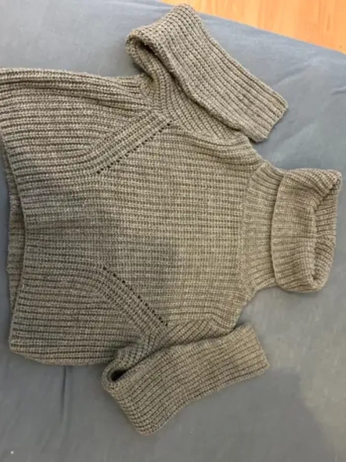 Pull avec col roulé gris - photo numéro 3
