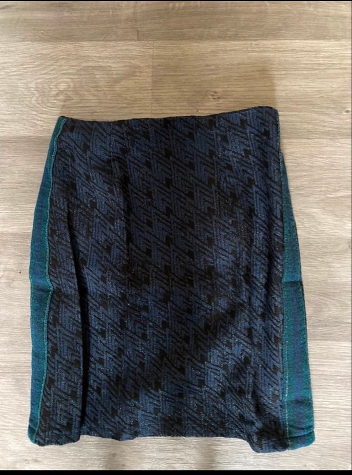 Mini jupe bleue verte Promod taille 34