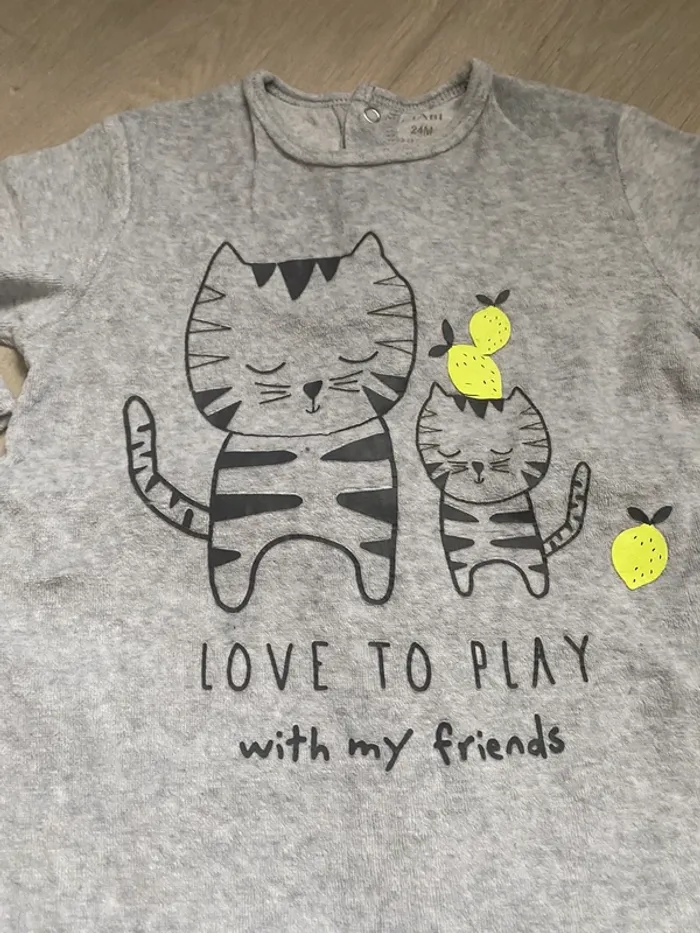 Pyjama velours kiabi 2 ans - photo numéro 2