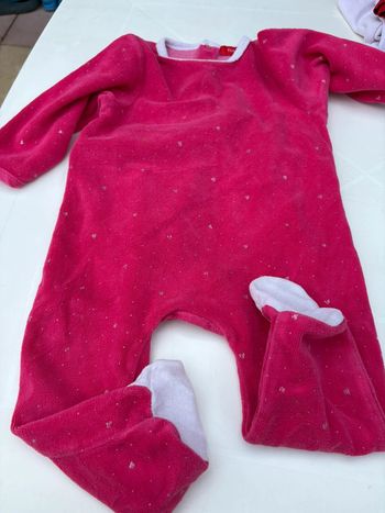 Grenouillère Tissaia rose fuchsia 12 mois