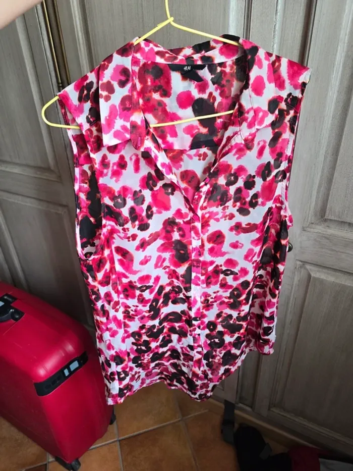 Blouse manches courtes debardeur colorée h&m taille 42 - photo numéro 4