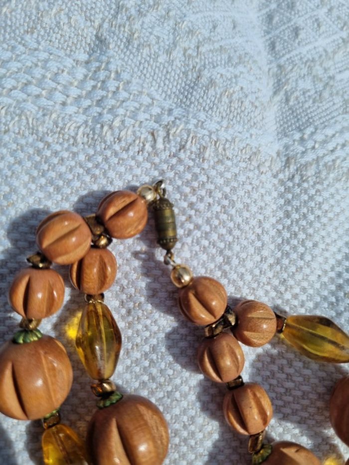 Collier perle fantaisie marron - photo numéro 2