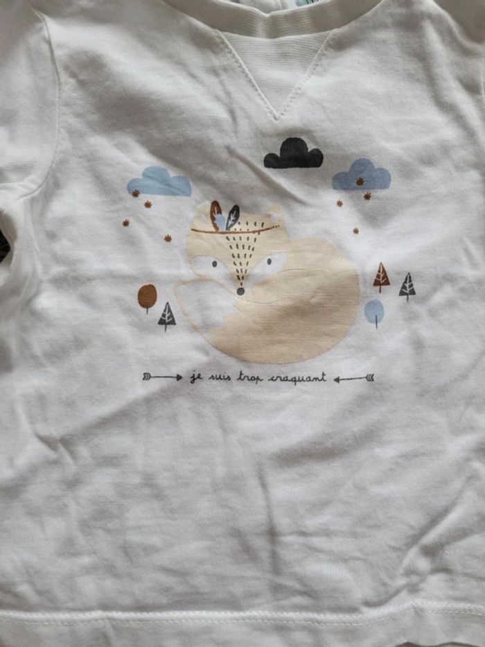 Tee-shirt manches longues 6 mois renard - photo numéro 2