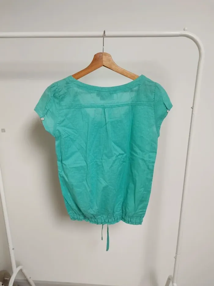 Blouse turquoise Kiabi taille 38 - photo numéro 3