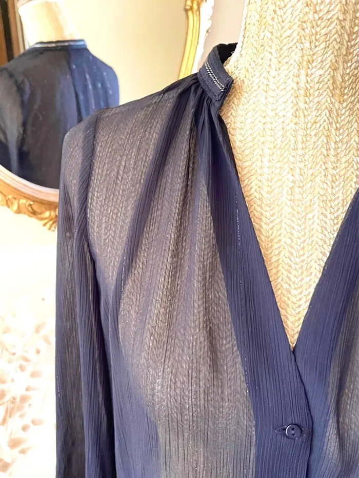 Sublime blouse chemise manche longue noir fluide Zara taille XS - photo numéro 12
