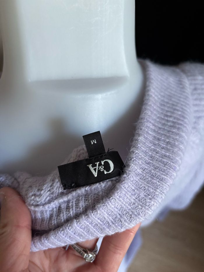 Gros Pull maille tout doux lila C&A taille M - photo numéro 4