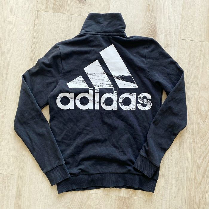 Adidas Sportwear Vintage Veste survêtement Noir Unisexe Exclusive Y2K en très bon état (Taille 13/14 Ans) - photo numéro 3