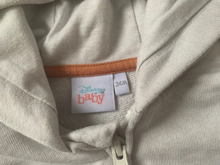 Sweat hoodie capuche zippé beige Disney Winnie l’ourson 24 mois 2 ans - photo numéro 6