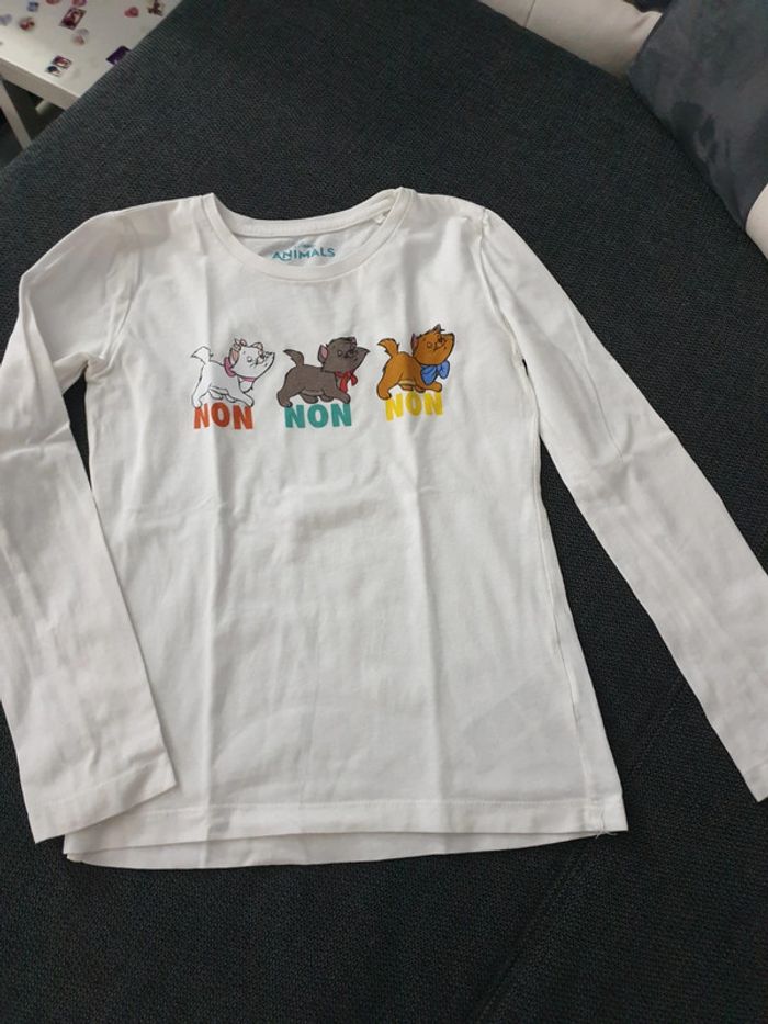 Pull fins t-shirt à manches longues fille 10 ans Disney Aristochats
