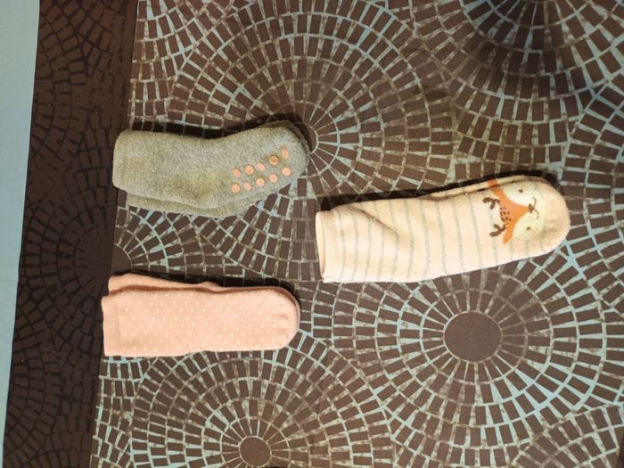 lot de 3 paires de chaussettes anti derapantes 21-23