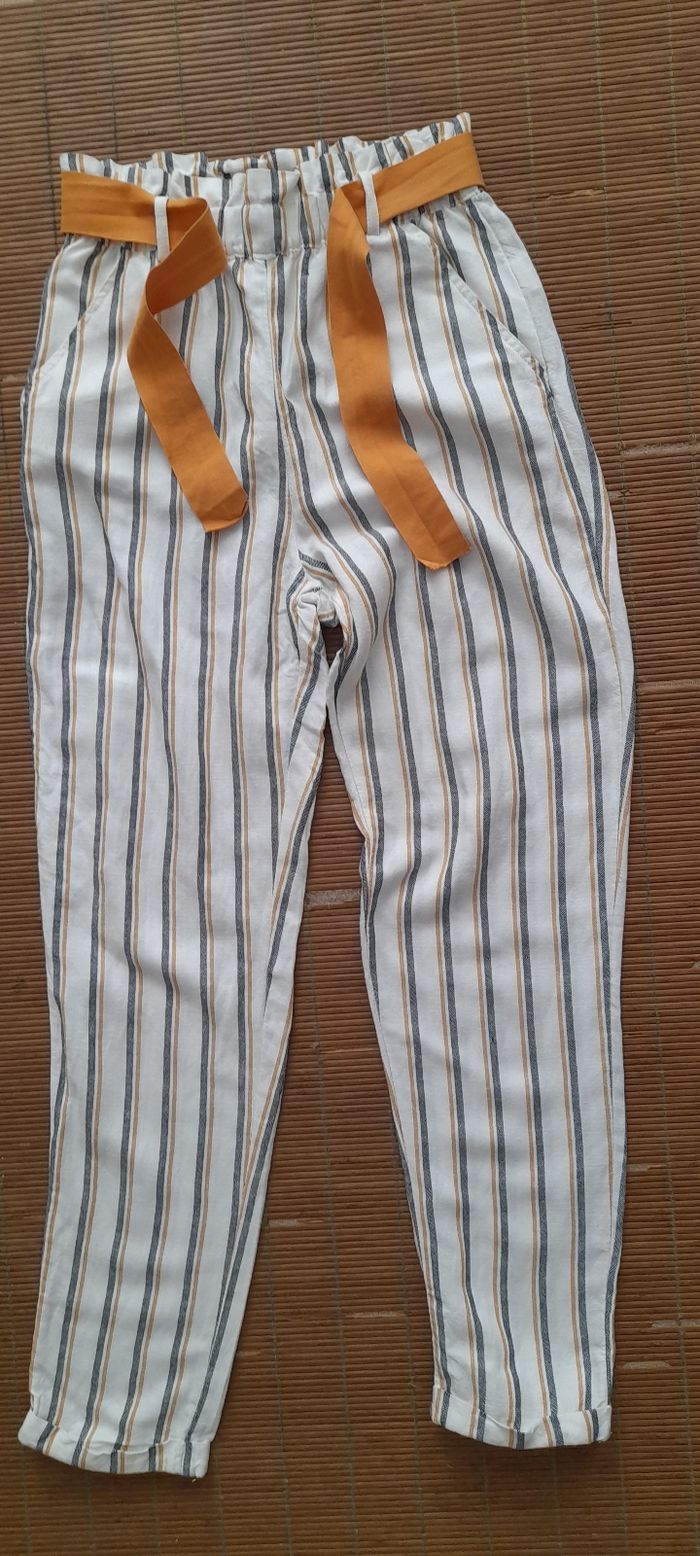 Pantalon léger rayé ORCHESTRA – Taille 14 ans - photo numéro 3