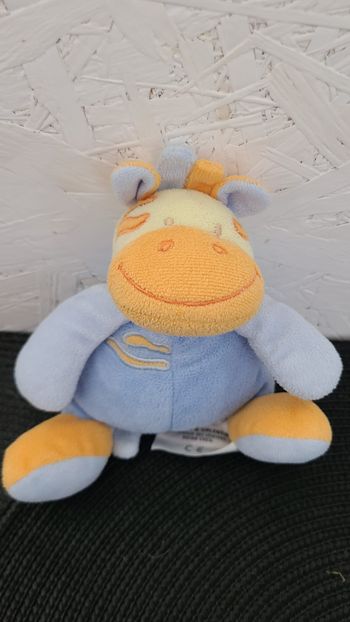 doudou VACHE BLEU ORANGE  DOU KIDOU DOUKIDOU