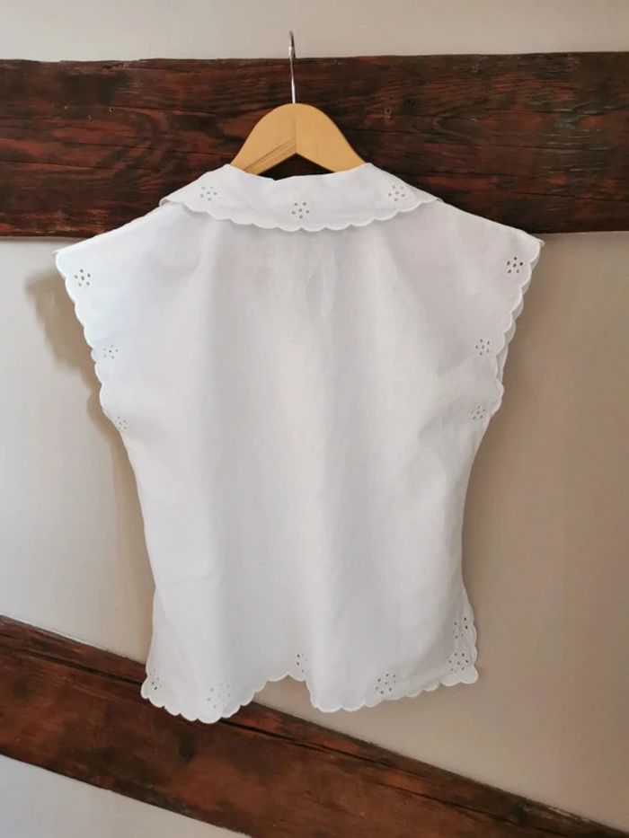 Blouse dentelle anglaise nœuds - photo numéro 6