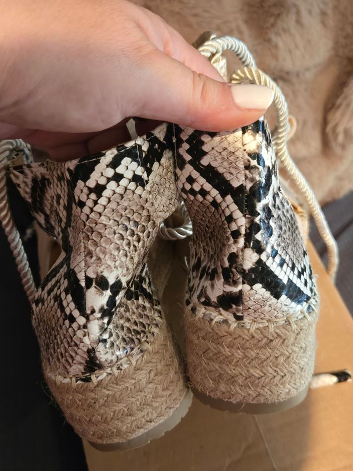 Sandales nude/python à lacets P39 Erynn neuves - photo numéro 6