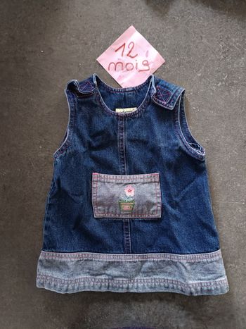 Robe en jean sans manches 12 mois