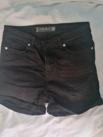 Short en jean noir