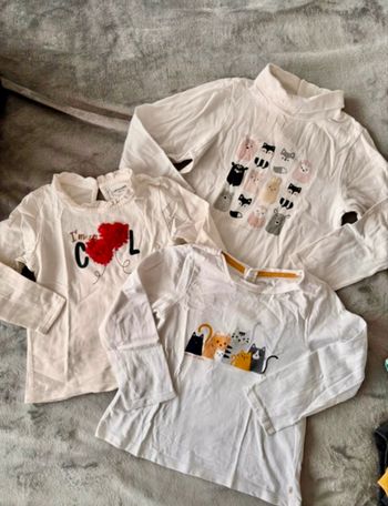 Lot 3 T-shirts manches longues Bébé Fille 23 mois / 2 ans (86cm) - Obaïbi & Vertbaudet