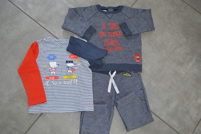 Ensemble pantalon 2 ans + sweat 3 ans et t-shirt 3 ans