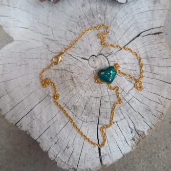 Pendentif cœur vintage avec chaîne