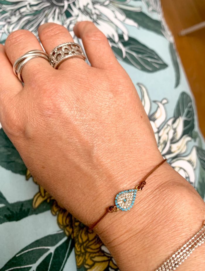Bracelet goutte avec pierres | taille réglable - photo numéro 4