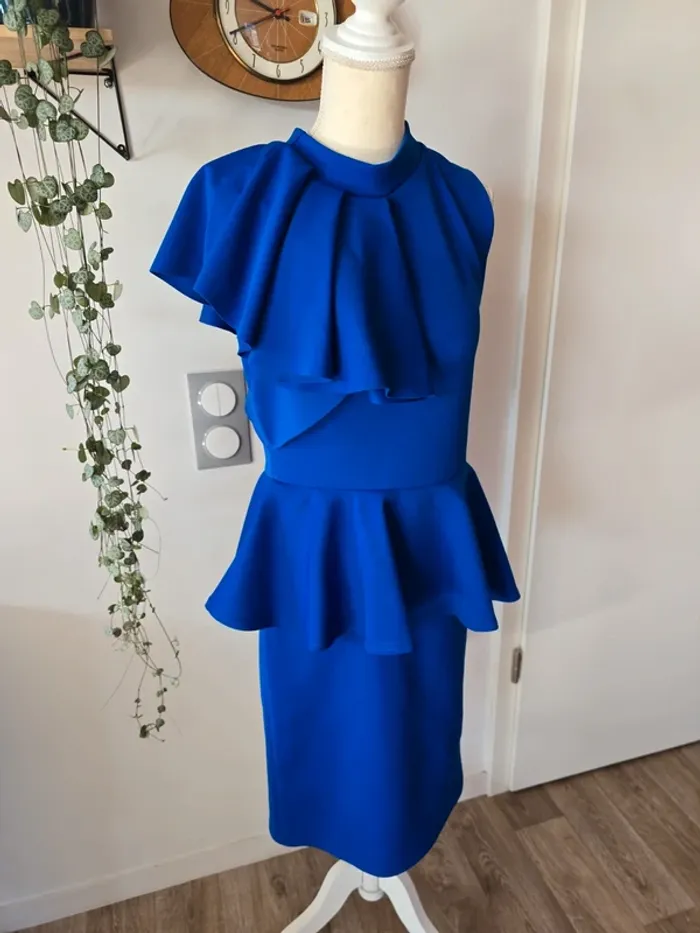 Robe cocktail bleu - photo numéro 2