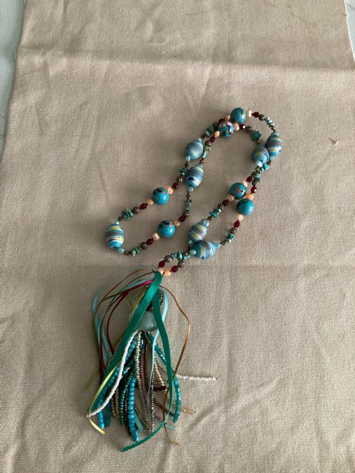 Collier bleu turquoise - photo numéro 5