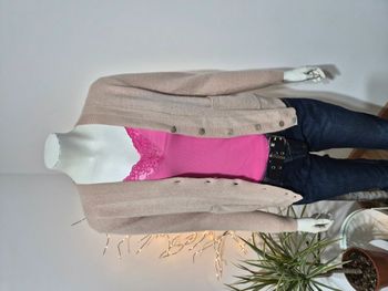 Gilet Devernois rose poudré laine & cachemire – Taille 0 (36) Très bon état ✨ doux et élégant