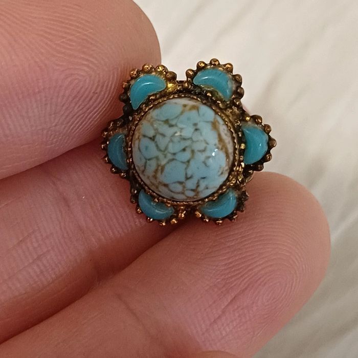 Boucles d'oreilles vintage turquoise - photo numéro 6